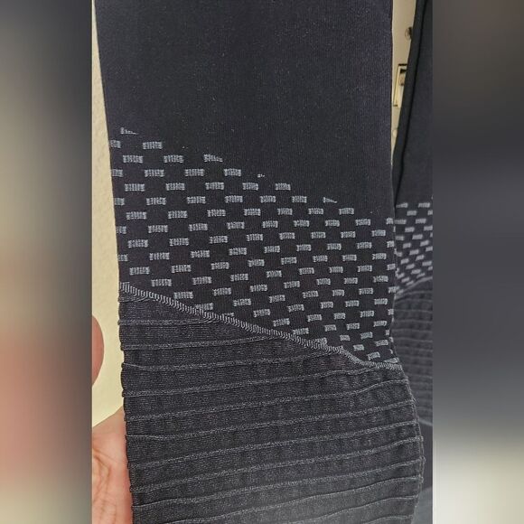 Spanx Look At Me Know Seamless Moto Leggings Indigo Sky Size Small - Picture 11 of 11